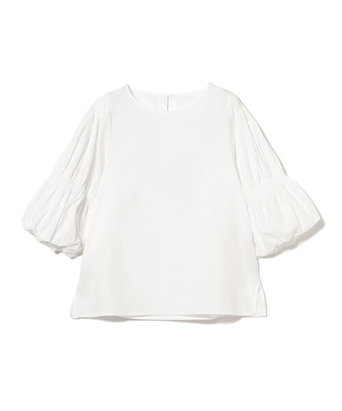 B:MING by BEAMS（ビーミングバイビームス）の「【手洗いOK】袖 シャーリング ブラウス（シャツ/ブラウス・レディース・オフホワイト/ブラック・ONE SIZE）」の3枚目の写真