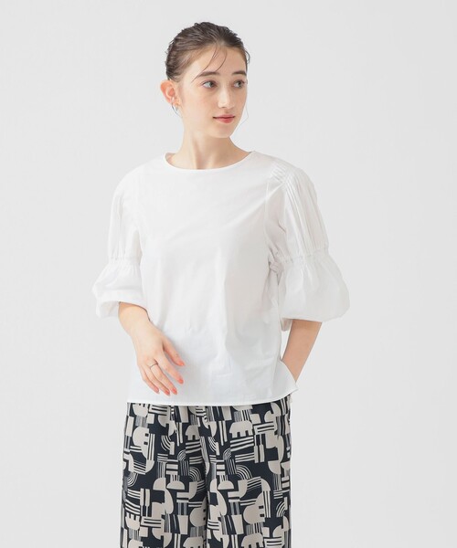 B:MING by BEAMS（ビーミングバイビームス）の「【手洗いOK】袖 シャーリング ブラウス（シャツ/ブラウス・レディース・オフホワイト/ブラック・ONE SIZE）」の14枚目の写真
