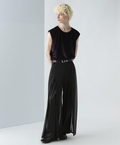 HARE（ハレ）の「ベロアプリーツノースリーブ(HARE)（Tシャツ/カットソー・メンズ・パープル/ブラック・FREE）」の6枚目の写真