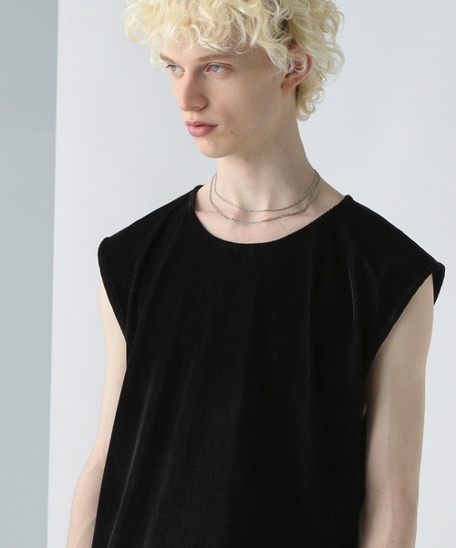 HARE（ハレ）の「ベロアプリーツノースリーブ(HARE)（Tシャツ/カットソー・メンズ・パープル/ブラック・FREE）」の10枚目の写真