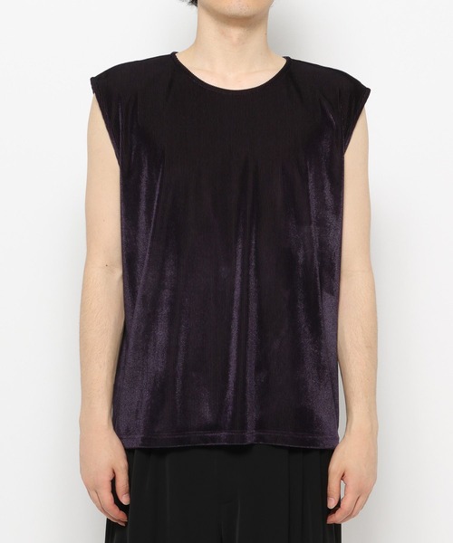 HARE（ハレ）の「ベロアプリーツノースリーブ(HARE)（Tシャツ/カットソー・メンズ・パープル/ブラック・FREE）」の13枚目の写真