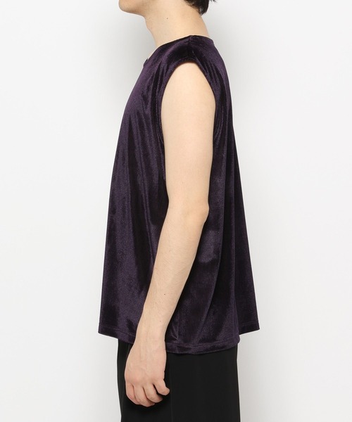 HARE（ハレ）の「ベロアプリーツノースリーブ(HARE)（Tシャツ/カットソー・メンズ・パープル/ブラック・FREE）」の14枚目の写真
