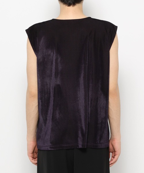 HARE（ハレ）の「ベロアプリーツノースリーブ(HARE)（Tシャツ/カットソー・メンズ・パープル/ブラック・FREE）」の15枚目の写真