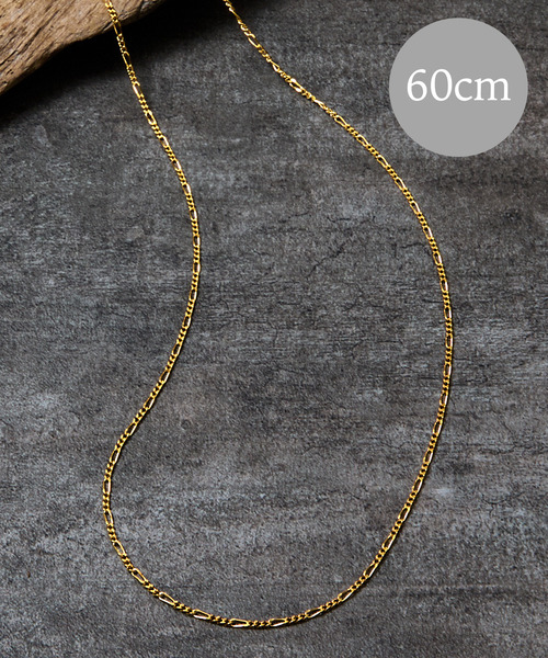 THEFT(セフト)の「THEFT セフト / K18GP FIGARO CHAIN NECKLACE シルバー925フィガロチェーンネックレス 60cm 18金コーティング(ネックレス・メンズ・ゴールド・60cm)」の1枚目の写真
