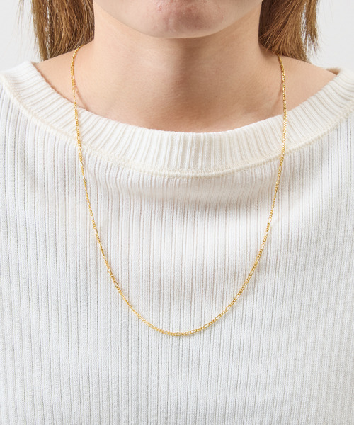 THEFT(セフト)の「THEFT セフト / K18GP FIGARO CHAIN NECKLACE シルバー925フィガロチェーンネックレス 60cm 18金コーティング(ネックレス・メンズ・ゴールド・60cm)」の3枚目の写真