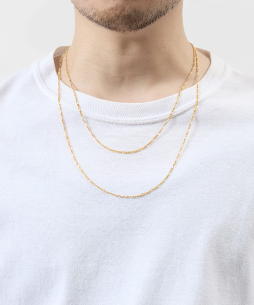 THEFT(セフト)の「THEFT セフト / K18GP FIGARO CHAIN NECKLACE シルバー925フィガロチェーンネックレス 60cm 18金コーティング(ネックレス・メンズ・ゴールド・60cm)」の13枚目の写真