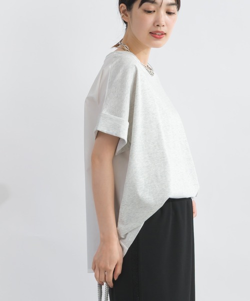 Lo-Fi(ローファイ)の「バックプリントバイカラープルオーバー(Tシャツ/カットソー・レディース・ベージュ/チャコールグレー・M)」の11枚目の写真