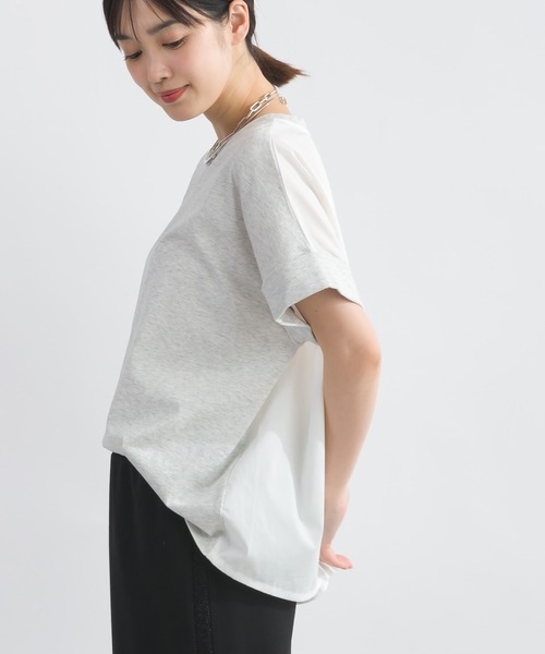 Lo-Fi(ローファイ)の「バックプリントバイカラープルオーバー(Tシャツ/カットソー・レディース・ベージュ/チャコールグレー・M)」の13枚目の写真
