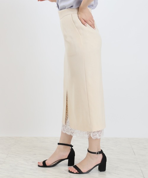 TRUDEA（トルディア）の「裾レースタイトスカート（スカート・レディース・ベージュ/ブラック/チャコールグレー・MEDIUM/LARGE）」の5枚目の写真