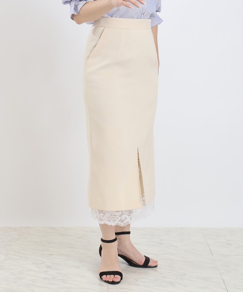 TRUDEA（トルディア）の「裾レースタイトスカート（スカート・レディース・ベージュ/ブラック/チャコールグレー・MEDIUM/LARGE）」の7枚目の写真