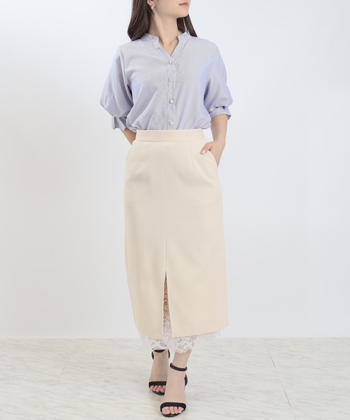 TRUDEA（トルディア）の「裾レースタイトスカート（スカート・レディース・ベージュ/ブラック/チャコールグレー・MEDIUM/LARGE）」の9枚目の写真