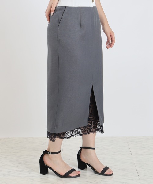 TRUDEA（トルディア）の「裾レースタイトスカート（スカート・レディース・ベージュ/ブラック/チャコールグレー・MEDIUM/LARGE）」の16枚目の写真
