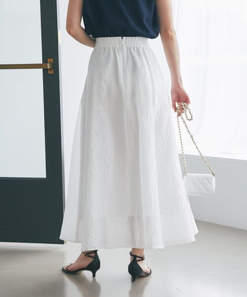 La boutique BonBon（ラブティックボンボン）の「【涼しくて美シルエット】シアージャガードスカート（スカート・レディース・ホワイト/ピンク・36/38）」の18枚目の写真