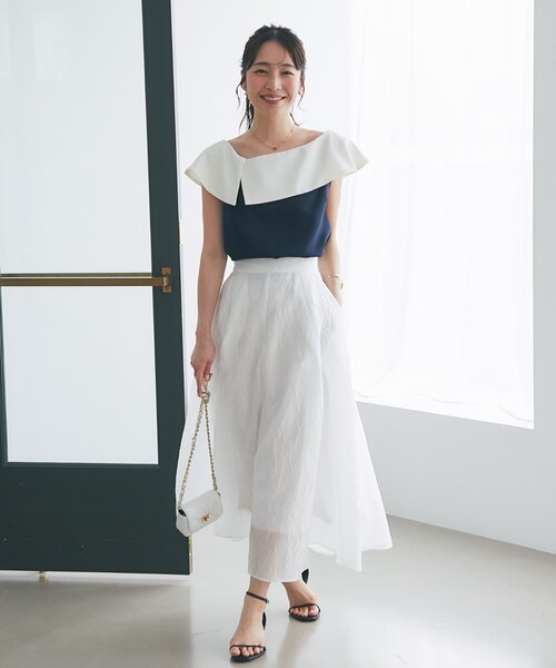 La boutique BonBon（ラブティックボンボン）の「【涼しくて美シルエット】シアージャガードスカート（スカート・レディース・ホワイト/ピンク・36/38）」の19枚目の写真