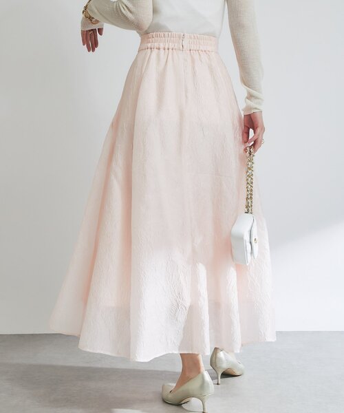 La boutique BonBon（ラブティックボンボン）の「【涼しくて美シルエット】シアージャガードスカート（スカート・レディース・ホワイト/ピンク・36/38）」の4枚目の写真