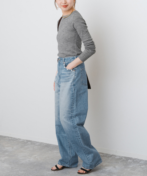 Spick&Span ウォッシャブルシアーリブニット グレー セール】ウォッシャブルシアーリブニット（ニット/セーター）｜Spick