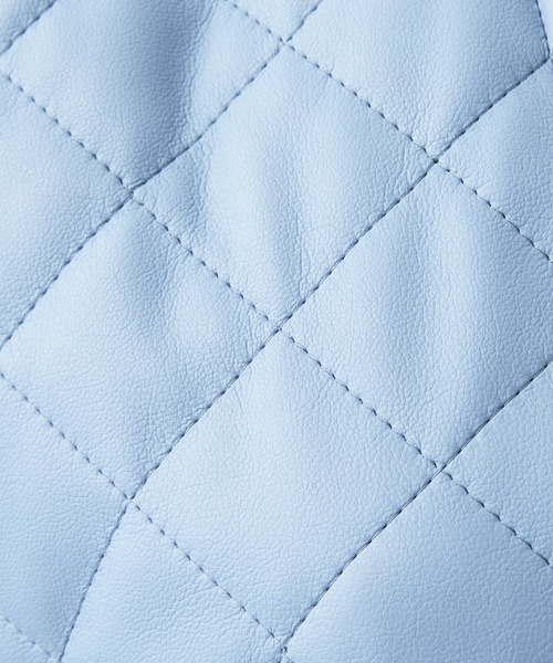 DESIGNWORKS(デザインワークス)の「フェイクレザーキルトジャンパースカート(ワンピース・レディース・サックスブルー/アイボリー・38)」の12枚目の写真