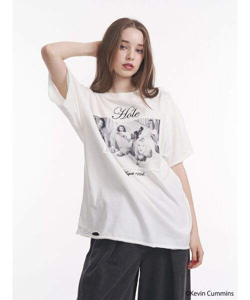 jouetie（ジュエティ）の「【KevinCummins×jouetie】フォトダメージBIGTシャツ（Tシャツ/カットソー・レディース・オフホワイト/ブルー/ブラック・MEDIUM）」の14枚目の写真
