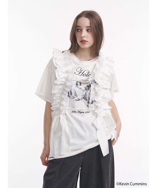 jouetie（ジュエティ）の「【KevinCummins×jouetie】フォトダメージBIGTシャツ（Tシャツ/カットソー・レディース・オフホワイト/ブルー/ブラック・MEDIUM）」の13枚目の写真