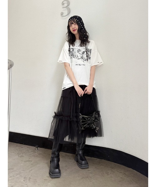 jouetie（ジュエティ）の「【KevinCummins×jouetie】フォトダメージBIGTシャツ（Tシャツ/カットソー・レディース・オフホワイト/ブルー/ブラック・MEDIUM）」の22枚目の写真