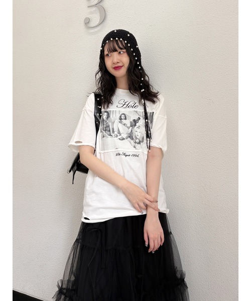 jouetie（ジュエティ）の「【KevinCummins×jouetie】フォトダメージBIGTシャツ（Tシャツ/カットソー・レディース・オフホワイト/ブルー/ブラック・MEDIUM）」の21枚目の写真