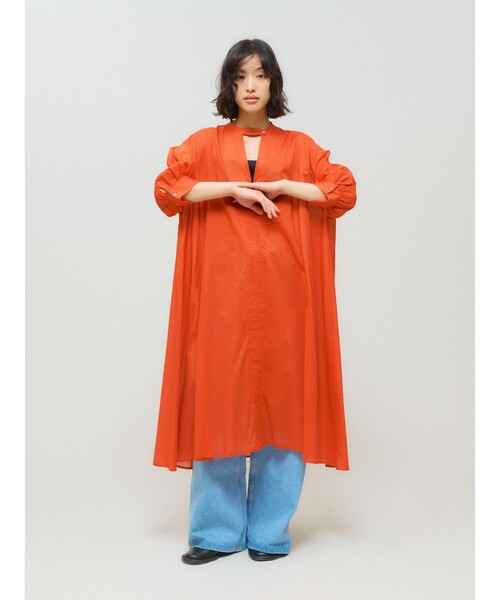 MIDIUMISOLID(ミディウミソリッド)の「MIDIUMISOLID for Ladies スタンドカラースキッパーワンピース(ワンピース・レディース・アイボリー/ブラック/イエロー/オレンジ・FREE)」の10枚目の写真