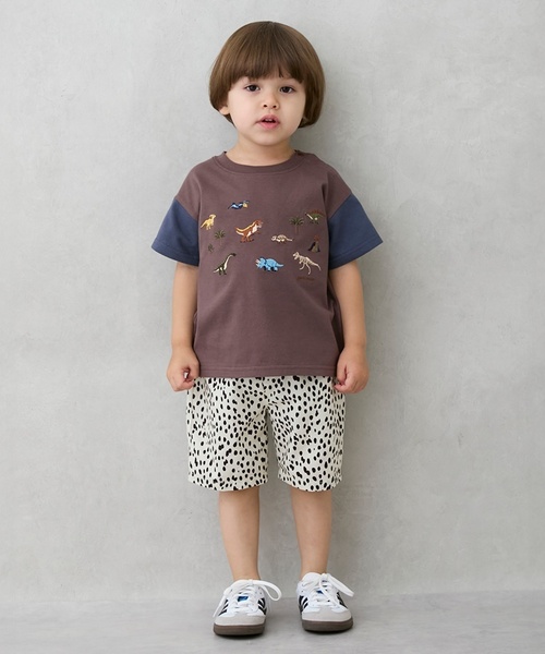 petit main(プティマイン)の「総柄ハーフパンツ(その他パンツ・キッズ・カーキ/ブラウン/カラフル/ライトグリーン/ネイビー/ベージュ/ブルー/オフホワイト・130cm/90cm/120cm/100cm/110cm/80cm)」の2枚目の写真