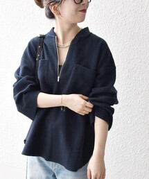 SHIPS any（シップス エニィ）の「SHIPS any:〈洗濯機可能〉フリース ライク ハーフジップ ポケット プルオーバー（Tシャツ/カットソー）」