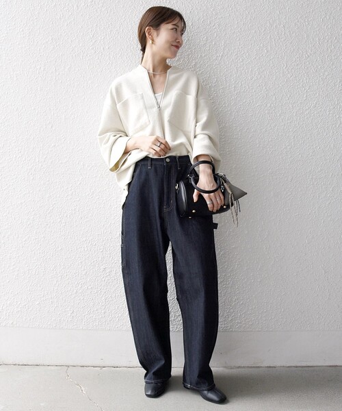 SHIPS any:〈洗濯機可能〉フリース ライク ハーフジップ ポケット プル