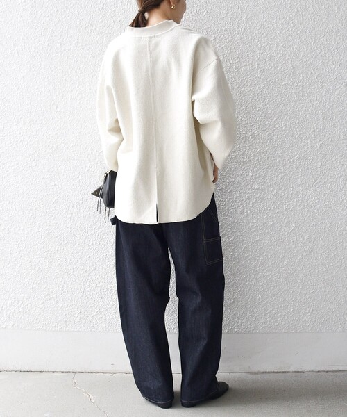 SHIPS any:〈洗濯機可能〉フリース ライク ハーフジップ ポケット プル