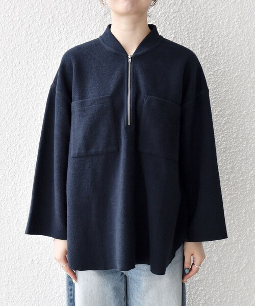 セール】SHIPS any:〈洗濯機可能〉フリース ライク ハーフジップ