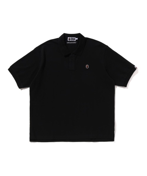 A BATHING APE（アベイシングエイプ）の「ONE POINT RELAXED FIT POLO SHIRT（ポロシャツ・メンズ・ホワイト/ブラック・MEDIUM/SMALL/XX-LARGE/X-LARGE/LARGE）」の2枚目の写真