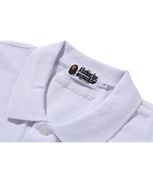 A BATHING APE（アベイシングエイプ）の「ONE POINT RELAXED FIT POLO SHIRT（ポロシャツ・メンズ・ホワイト/ブラック・MEDIUM/SMALL/XX-LARGE/X-LARGE/LARGE）」の7枚目の写真