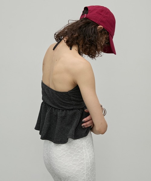 uyu.（ウユ）の「2wayリボンホルターネックビスチェ【uyu./ウユ】（チューブトップ・レディース・ブラック/ホワイト/ネイビー・FREE）」の15枚目の写真