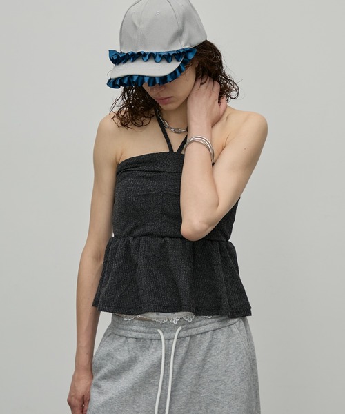 uyu.（ウユ）の「2wayリボンホルターネックビスチェ【uyu./ウユ】（チューブトップ・レディース・ブラック/ホワイト/ネイビー・FREE）」の12枚目の写真