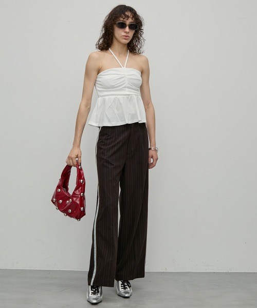 uyu.（ウユ）の「2wayリボンホルターネックビスチェ【uyu./ウユ】（チューブトップ・レディース・ブラック/ホワイト/ネイビー・FREE）」の7枚目の写真