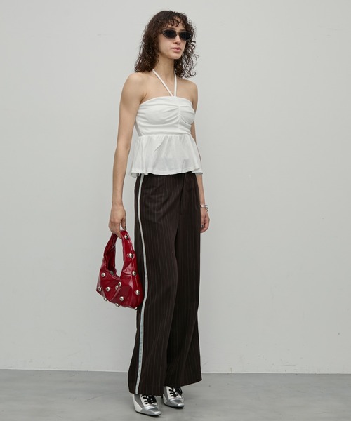 uyu.（ウユ）の「2wayリボンホルターネックビスチェ【uyu./ウユ】（チューブトップ・レディース・ブラック/ホワイト/ネイビー・FREE）」の9枚目の写真