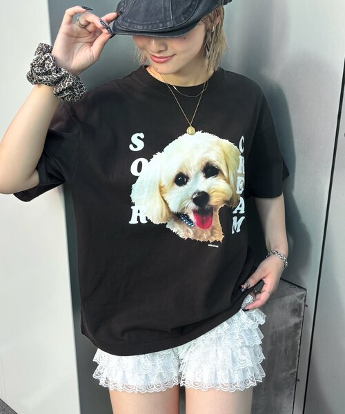 Sourcream(サワークリーム)の「【Sourcream/サワークリーム】ミルちゃんTEE(Tシャツ/カットソー・メンズ・ブラック/ホワイト/ネイビー・SMALL/MEDIUM/LARGE)」の13枚目の写真
