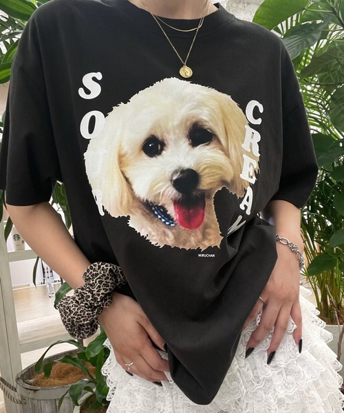 Sourcream(サワークリーム)の「【Sourcream/サワークリーム】ミルちゃんTEE(Tシャツ/カットソー・メンズ・ブラック/ホワイト/ネイビー・SMALL/MEDIUM/LARGE)」の1枚目の写真