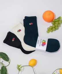 FRUIT OF THE LOOM（フルーツオブザルーム）の「ゆるリッチェル刺繍②/クォーター丈ソックス/3足セット（ソックス/靴下・レディース）」