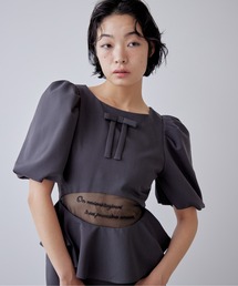 etre loin | Sheer embroidered puff sleeve dress(ドレス)