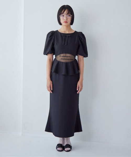 etre loin（エトルワン）の「Sheer embroidered puff sleeve dress（ドレス・レディース・グレー/ブラック/ドット・M）」の18枚目の写真