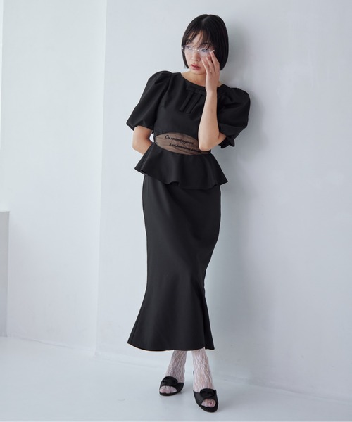 etre loin（エトルワン）の「Sheer embroidered puff sleeve dress（ドレス・レディース・グレー/ブラック/ドット・M）」の15枚目の写真