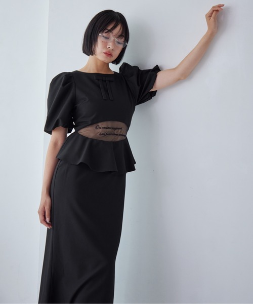 etre loin（エトルワン）の「Sheer embroidered puff sleeve dress（ドレス・レディース・グレー/ブラック/ドット・M）」の12枚目の写真