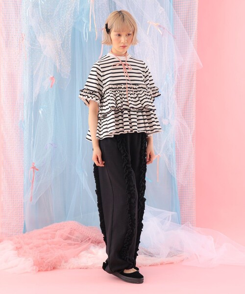 ペソギンさま専用ですCAROLINA GLASER フリルスウェットパンツのみ CAROLINA GLASER（カロリナ グレイサー）フリルスウェット パンツ