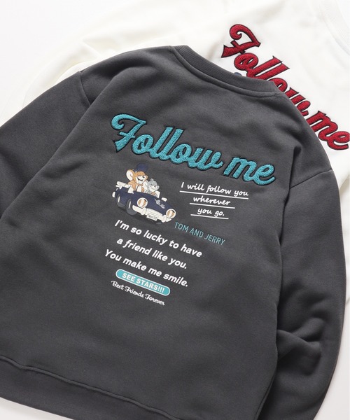 Tom&Jerry(トムアンドジェリー)の「【TOM & JERRY/トムとジェリー】裏起毛サガラ刺繍スウェット(スウェット・メンズ・スミクロ/オフホワイト/グリーン/オートミール・LARGE/MEDIUM)」の3枚目の写真