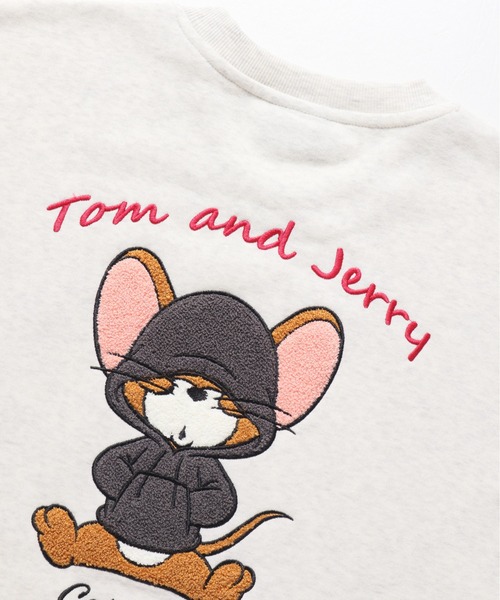 Tom&Jerry(トムアンドジェリー)の「【TOM & JERRY/トムとジェリー】裏起毛サガラ刺繍スウェット(スウェット・メンズ・スミクロ/オフホワイト/グリーン/オートミール・LARGE/MEDIUM)」の13枚目の写真