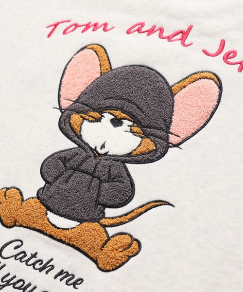 Tom&Jerry(トムアンドジェリー)の「【TOM & JERRY/トムとジェリー】裏起毛サガラ刺繍スウェット(スウェット・メンズ・スミクロ/オフホワイト/グリーン/オートミール・LARGE/MEDIUM)」の16枚目の写真