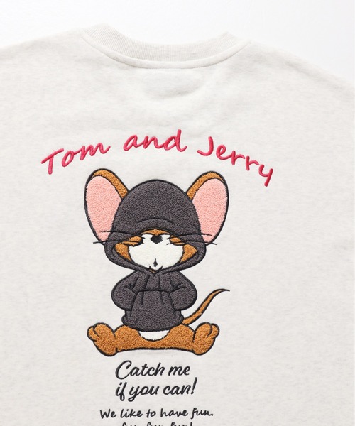 Tom&Jerry(トムアンドジェリー)の「【TOM & JERRY/トムとジェリー】裏起毛サガラ刺繍スウェット(スウェット・メンズ・スミクロ/オフホワイト/グリーン/オートミール・LARGE/MEDIUM)」の14枚目の写真