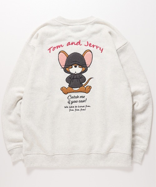 Tom&Jerry(トムアンドジェリー)の「【TOM & JERRY/トムとジェリー】裏起毛サガラ刺繍スウェット(スウェット・メンズ・スミクロ/オフホワイト/グリーン/オートミール・LARGE/MEDIUM)」の10枚目の写真